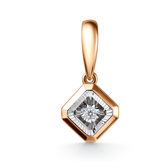 Золотая подвеска 585, женская, с бриллиантом