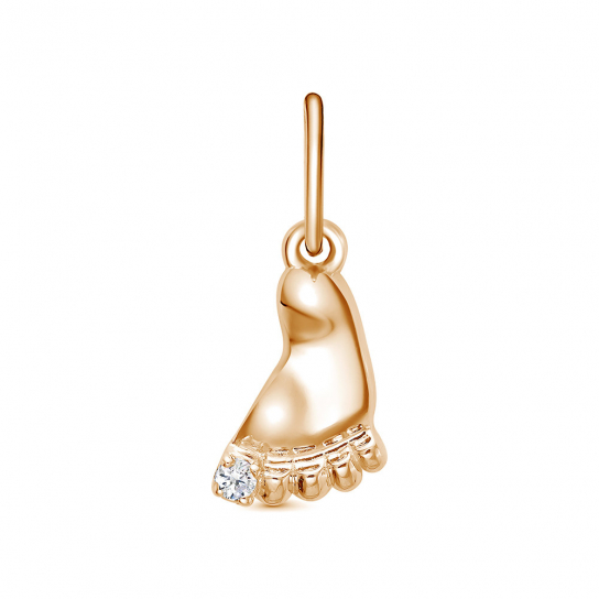 Золотая подвеска 585, женская, с фианитом