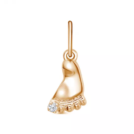 Золотая подвеска 585, женская, с фианитом
