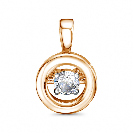 Золотая подвеска 585, женская, с фианитом