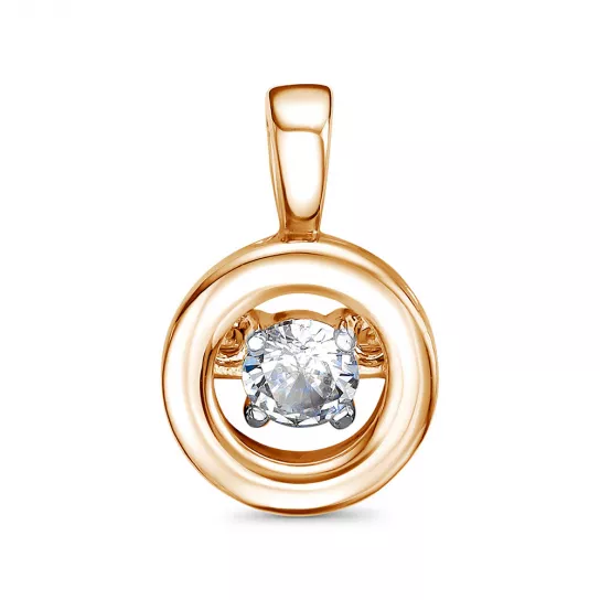 Золотая подвеска 585, женская, с фианитом