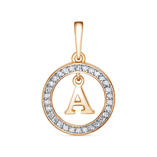 Золотая подвеска 585, женская, с фианитом