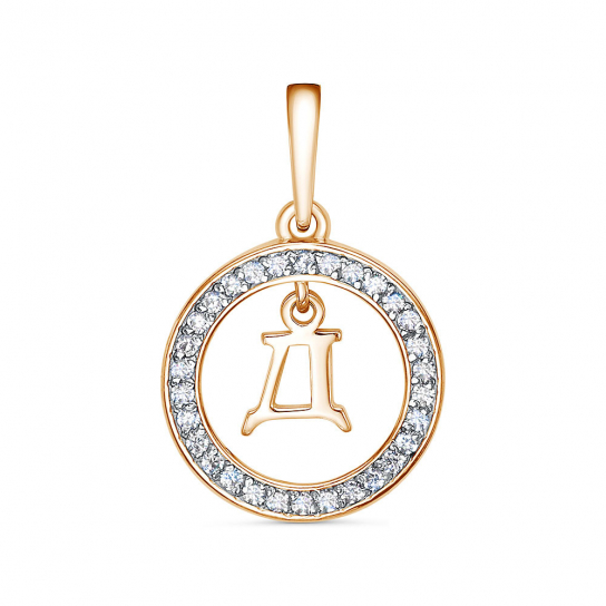 Золотая подвеска 585, женская, с фианитом