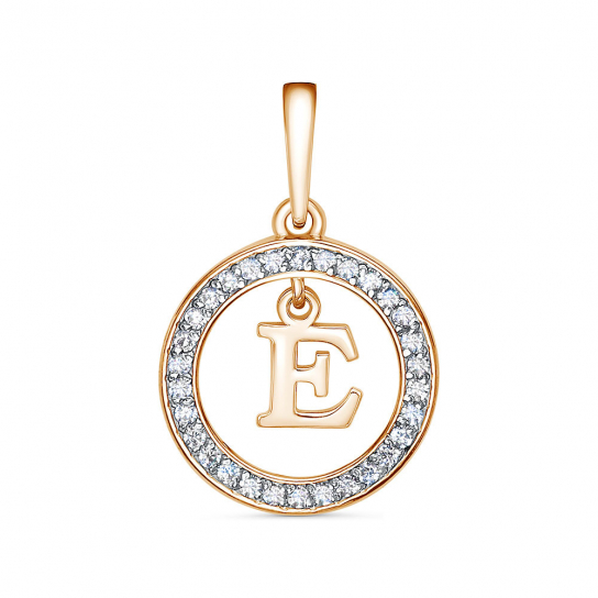 Золотая подвеска 585, женская, с фианитом