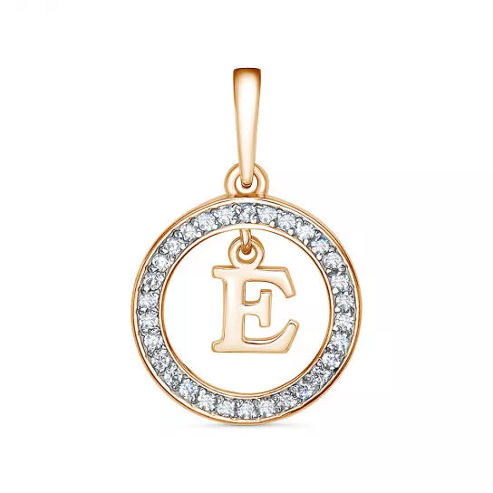 Золотая подвеска 585, женская, с фианитом