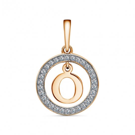 Золотая подвеска 585, женская, с фианитом