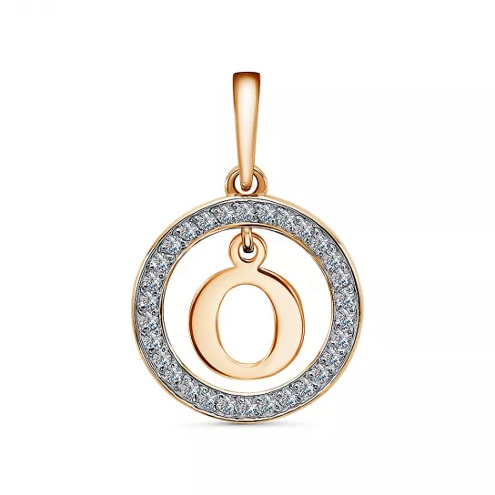 Золотая подвеска 585, женская, с фианитом