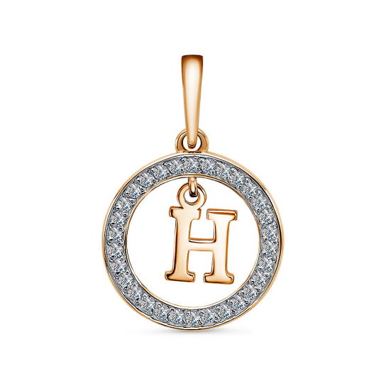 Золотая подвеска 585, с фианитом