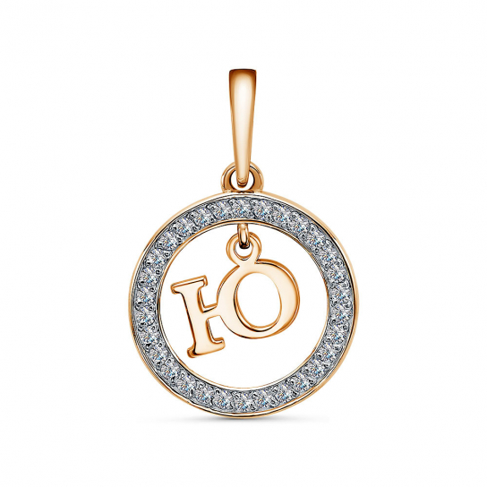 Золотая подвеска 585, женская, с фианитом