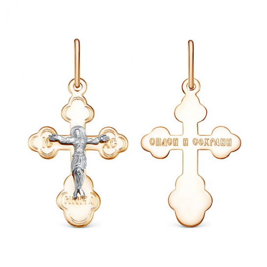 Золотой крестик 585 нательный, на шею