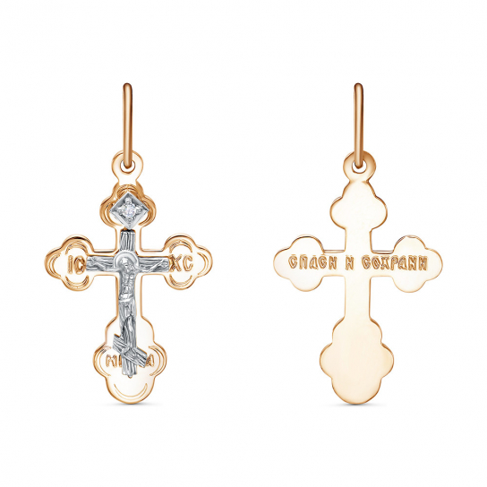 Золотой крестик 585 нательный, на шею