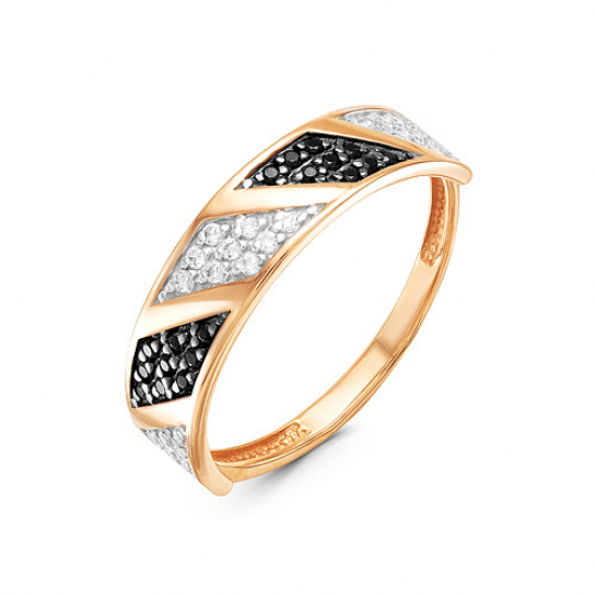 Золотое кольцо 585, женское, с фианитом, размер 17.5