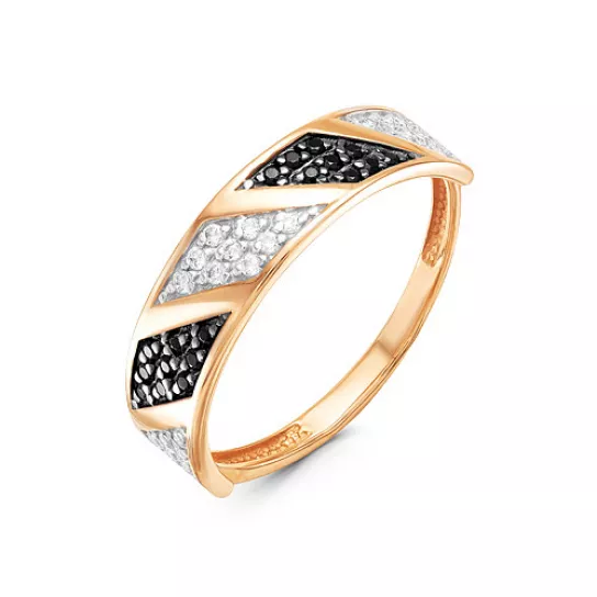 Золотое кольцо 585, женское, с фианитом, размер 17