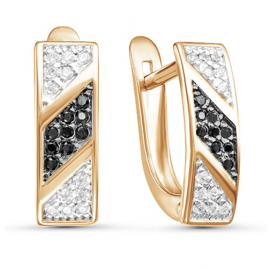 Золотые серьги 585, женские, с фианитом