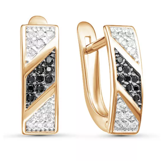 Золотые серьги 585, женские, с фианитом