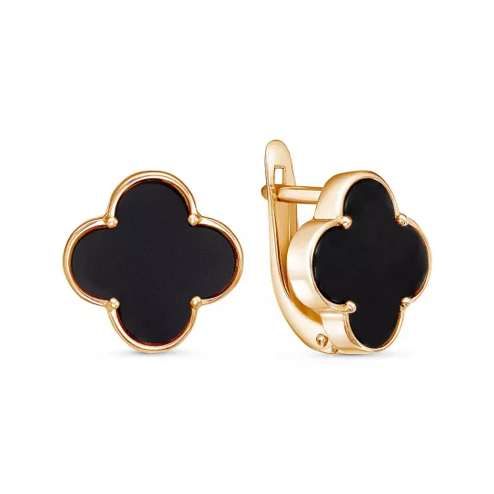 Золотые серьги 585, женские, с фианитом