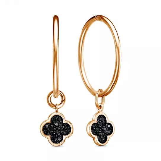 Золотые серьги 585, женские, с фианитом