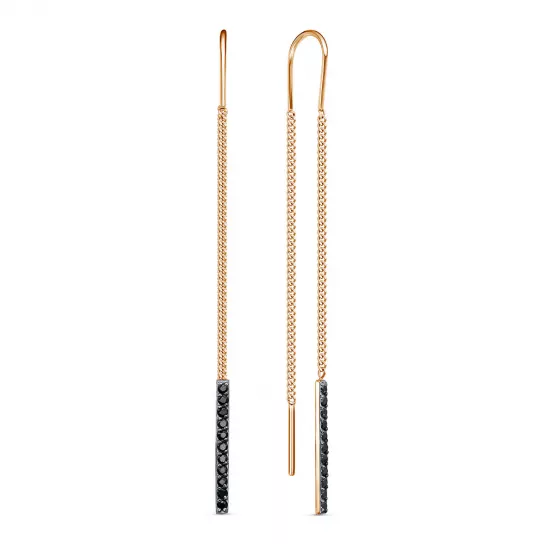 Золотые серьги 585, женские, с фианитом