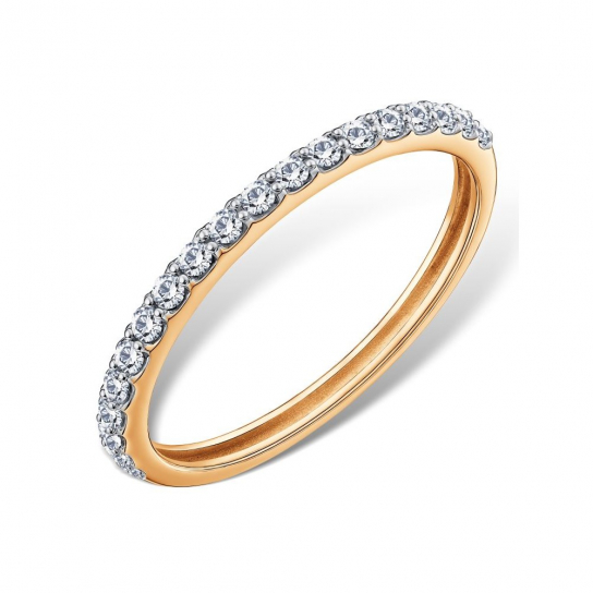 Золотое кольцо 585, женское, с фианитом, размер 15.5