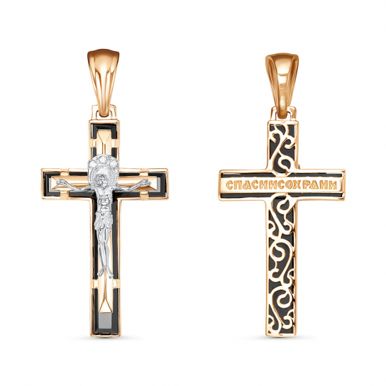 Золотой крестик 585 нательный, на шею