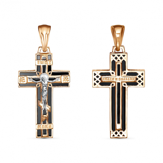 Золотой крестик 585 нательный, на шею