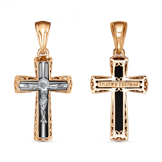 Золотой крестик 585 нательный, на шею