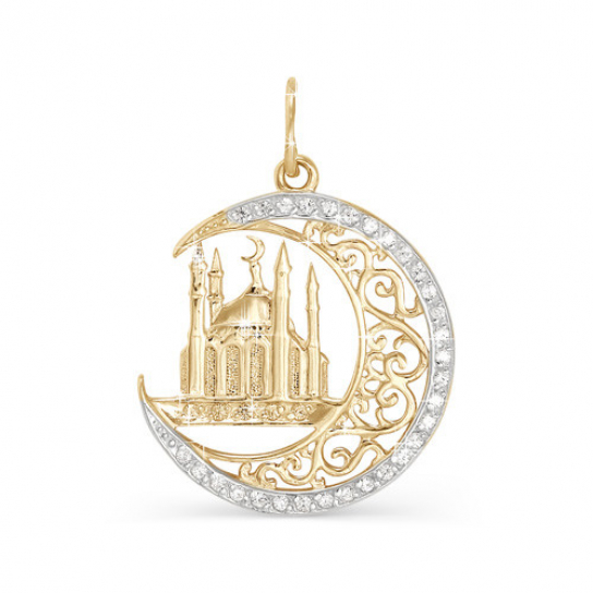 Золотая подвеска 585, с фианитом