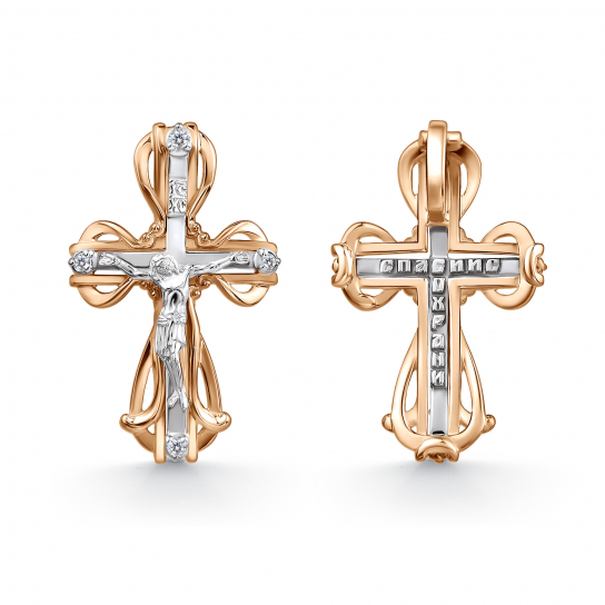 Золотой крестик 585 нательный, на шею