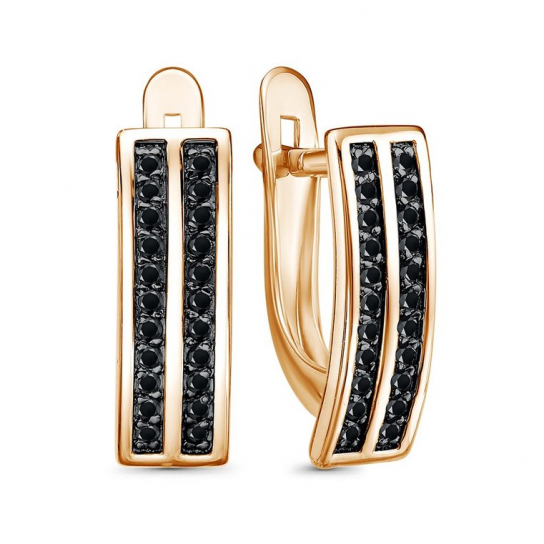 Золотые серьги 585, женские, с фианитом