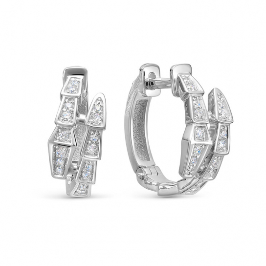 Золотые серьги 585, женские, с бриллиантом