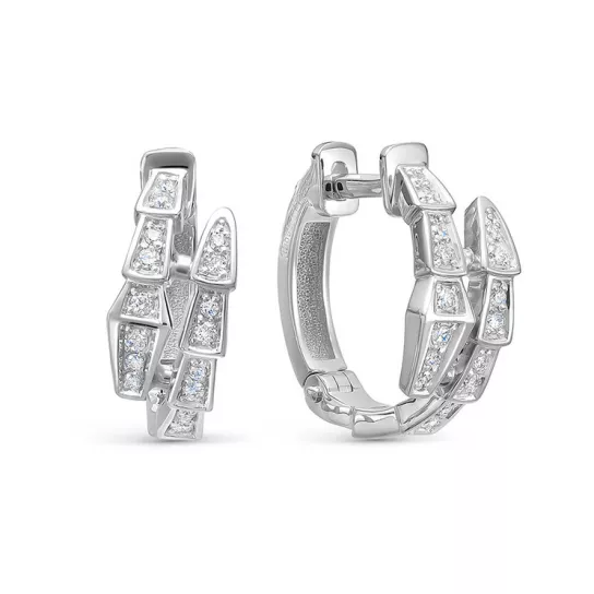 Золотые серьги 585, женские, с бриллиантом