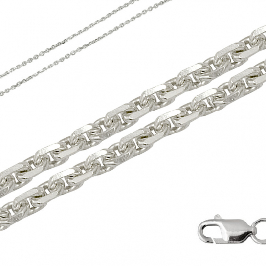 Серебряная цепочка 925 на шею, плетение якорное, длина 45 см