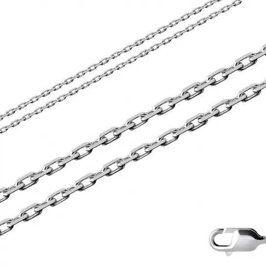 Серебряная цепочка 925 на шею, плетение якорное, длина 45 см