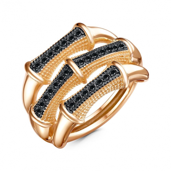 Золотое кольцо 585, женское, с фианитом, размер 17.5