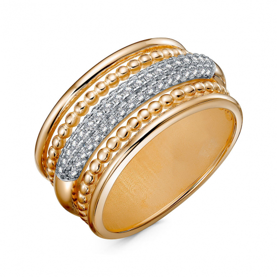 Золотое кольцо 585, женское, с фианитом, размер 20