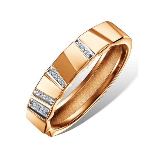 Золотое кольцо 585, женское, с фианитом, размер 17.5