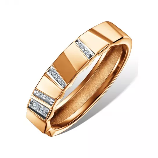 Золотое кольцо 585, женское, с фианитом, размер 17.5