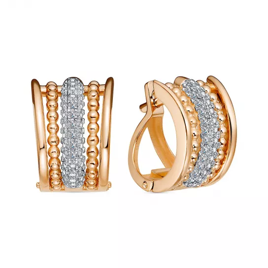 Золотые серьги 585, женские, с фианитом