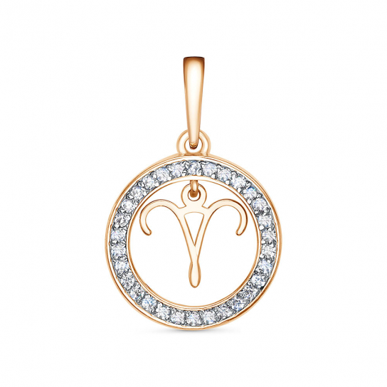 Золотая подвеска 585, с фианитом