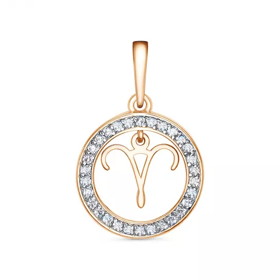 Золотая подвеска 585, с фианитом