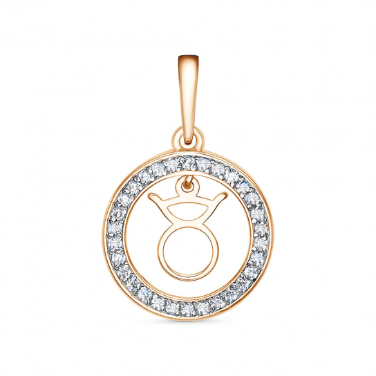 Золотая подвеска 585, с фианитом