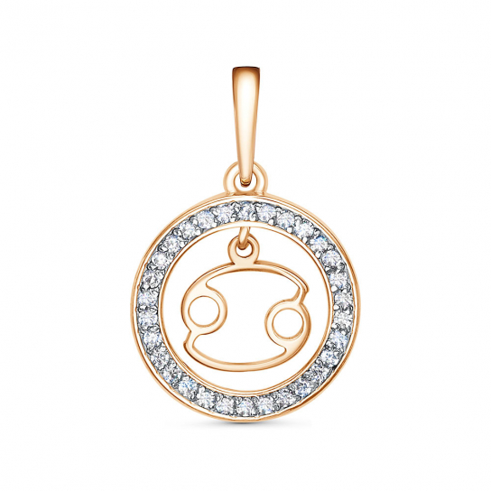 Золотая подвеска 585, с фианитом