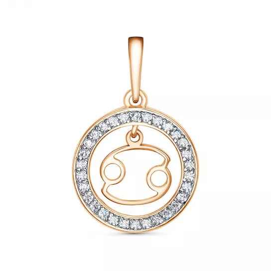 Золотая подвеска 585, с фианитом