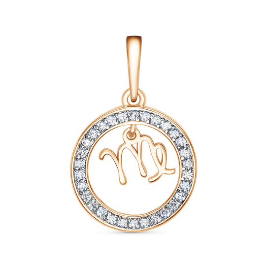 Золотая подвеска 585, с фианитом