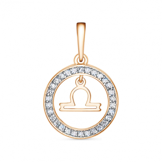 Золотая подвеска 585, с фианитом