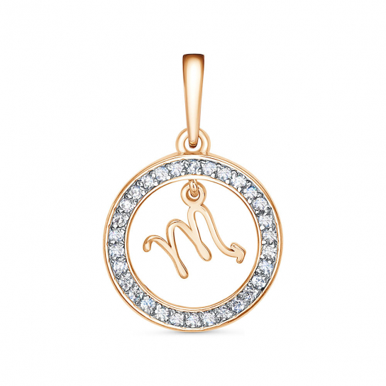 Золотая подвеска 585, с фианитом