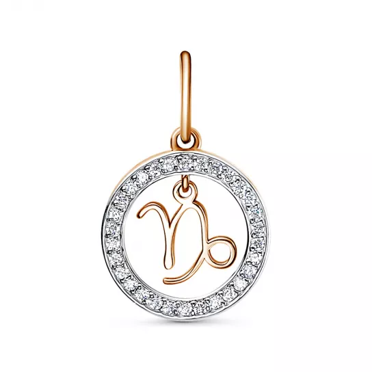 Золотая подвеска 585, с фианитом