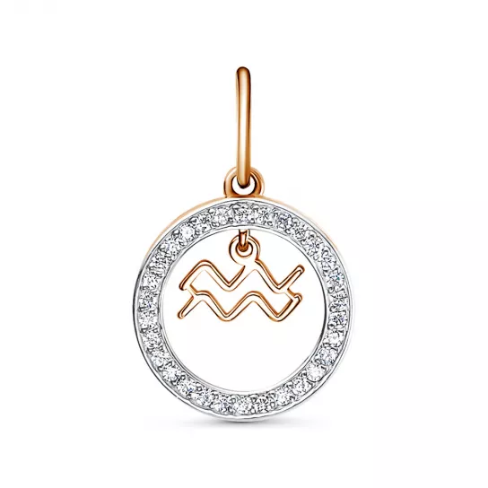 Золотая подвеска 585, с фианитом