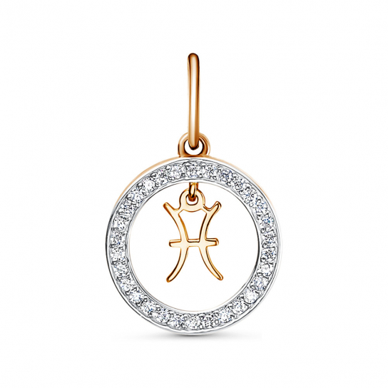 Золотая подвеска 585, с фианитом