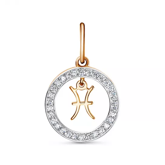 Золотая подвеска 585, с фианитом